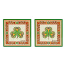 D68667 Irish Designed Ceramic Set of 2 Coasters Shamrock Gaelsong