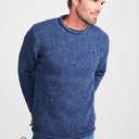 Donegal Wool Roll Neck Sweater Blue Gaelsong