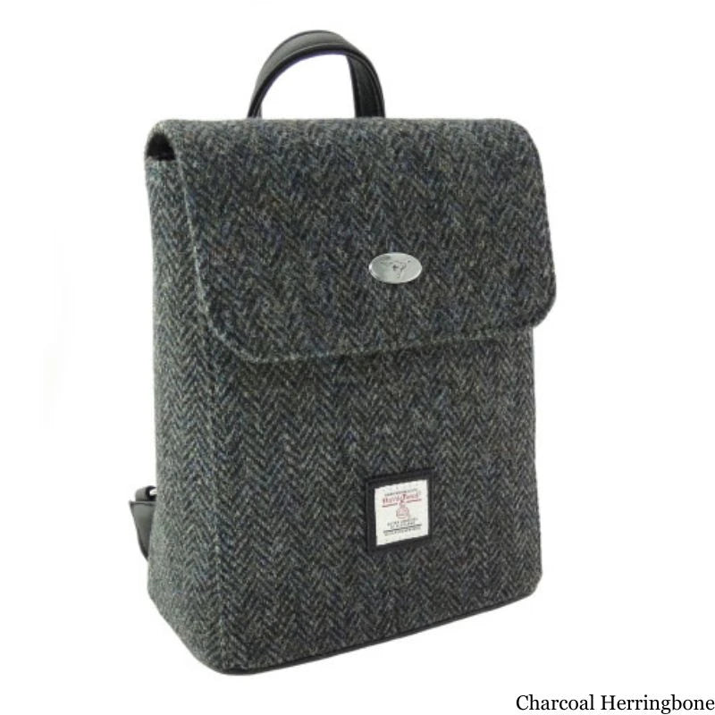 harris tweed tummel mini backpack with (COL143) Tummel Mini Backpack with Harris Tweed Orange Harris Tweed Mini Backpack Red