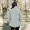 A10014 Aran Funnel Neck Poncho Jacket Parsnip Gaelsong
