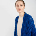 A10034 Fringed Pocket Shawl Blue Gaelsong
