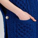 A10034 Fringed Pocket Shawl Blue Pocket Close Up Gaelsong
