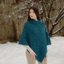 Celtic Knots Traditional Cowl Neck Poncho Blue Lifestyle Gaeslosng