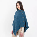 Celtic Knots Traditional Cowl Neck Poncho Blue Side View Gaeslosng