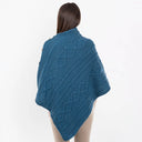 Celtic Knots Traditional Cowl Neck Poncho Blue Back View Gaeslosng