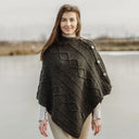 Celtic Knots Traditional Cowl Neck Poncho Charcoal Lifestyle Gaeslosng