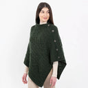 Celtic Knots Traditional Cowl Neck Poncho Green Side View Gaeslosng