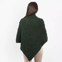 Celtic Knots Traditional Cowl Neck Poncho Green Back View Gaeslosng