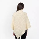 Celtic Knots Traditional Cowl Neck Poncho White Back View Gaeslosng