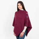 Celtic Knots Traditional Cowl Neck Poncho Wine Gaeslosng