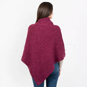 Celtic Knots Traditional Cowl Neck Poncho Wine Back View Gaeslosng