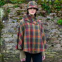 A10074 Irish Plaid Designed Tweed Poncho for Ladies Gaelsong
