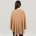 Ladies Asymmetrical 100% Lambswool Shawl Camel Back View Gaelsong