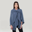 Ladies Asymmetrical 100% Lambswool Shawl Denim Studio Gaelsong
