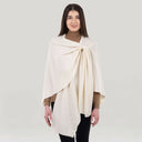 Ladies Asymmetrical 100% Lambswool Shawl White Studio Gaelsong