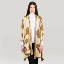 Scottish Thistle Cotton Shawl Brown Front View Gaelsong