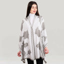 Scottish Thistle Cotton Shawl Grey Studio Front View Gaelsong