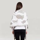 Scottish Thistle Cotton Shawl Grey Back View Gaelsong