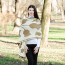 Scottish Thistle Cotton Shawl Brown Lifestyle Front Gaelsong