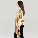 Scottish Thistle Cotton Shawl Brown Studio Side View Gaelsong