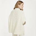 A10085 Supersoft Merino Wool Aran Cape Back Side View Gaelsong