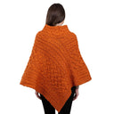 Ladies' Cable Knit Poncho Savanna  Back View Gaelsong 