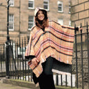 Two-Sided Tartan Poncho with Hood Brown Lifestyle Gaelsong