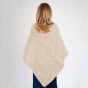 Cable Pattern Irish Knit Poncho Parsnip Back View  Gaelsong
