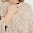 Cable Pattern Irish Knit Poncho Parsnip Color Gaelsong
