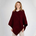 Cable Pattern Irish Knit Poncho Wine Color Gaelsong
