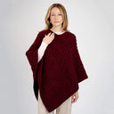 Cable Pattern Irish Knit Poncho Wine Color Gaelsong
