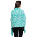 Newgrange Fern Design Irish Wrap AQUA GREEN BACK View Colour  Gaelsong
 