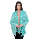 Newgrange Fern Design Irish Wrap AQUA GREEN Colour  Gaelsong
