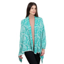 Newgrange Fern Design Irish Wrap AQUA GREEN Gaelsong
