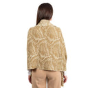 Newgrange Fern Design Irish Wrap Fawn Brown Back View Gaelsong
