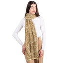 Newgrange Fern Design Irish Wrap Fawn Brown  Colour  Gaelsong
