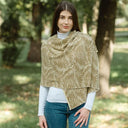 Newgrange Fern Design Irish Wrap Fawn Brown  Colour  Gaelsong
