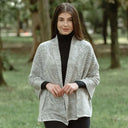 Newgrange Fern Design Irish Wrap HARBOR GREY Colour Lifestyle Gaelsong
