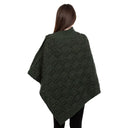 A10104 Side Buttons Irish V-Shaped Poncho Army Green Color Back View  Gaelsong
