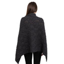 A10104 Side Buttons Irish V-Shaped Poncho Charcoal Color Back View Gaelsong
