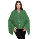 A10104 Side Buttons Irish V-Shaped Poncho  Green Color Studio Gaelsong
