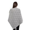 A10104 Side Buttons Irish V-Shaped Poncho Grey Color Back View  Gaelsong
