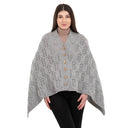 A10104 Side Buttons Irish V-Shaped Poncho Grey Color Studio Gaelsong

