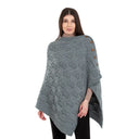 A10104 Side Buttons Irish V-Shaped Poncho Misty Blue Color Studio Gaelsong
