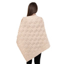 A10104 Side Buttons Irish V-Shaped Poncho Parsnip Color Back View Gaelsong

