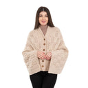 A10104 Side Buttons Irish V-Shaped Poncho Parsnip Color Studio Gaelsong
