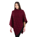 A10104 Side Buttons Irish V-Shaped Poncho Wine Color Studio Gaelsong
