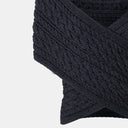 A10106 Color CHARCOAL Ladies Aran Cable Knit Wrap Cardigan Closeup Gaelsong
