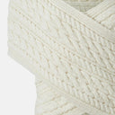 A10106 Color NATURAL WHITE Ladies Aran Cable Knit Wrap Cardigan Closeup View Gaelsong