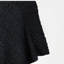 A10107 Color CHARCOAL Buttoned Irish Cable Knit Poncho Front Side Gaelsong
